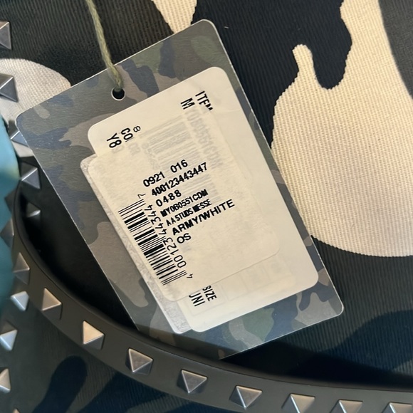 Valentino Garavani- Men’s Rockstud Messenger Bag; Camo Canvas; Large: Army White - Picture 3 of 13